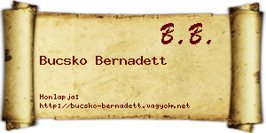 Bucsko Bernadett névjegykártya