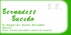 bernadett bucsko business card